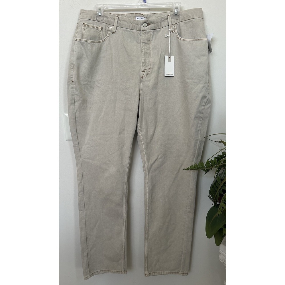 NWT Good‎ American Bone High Rise SKINNY CROPPED JEANS Size 18 Sz $145
